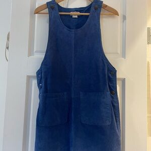 Blue Suede Jumper with Buttons